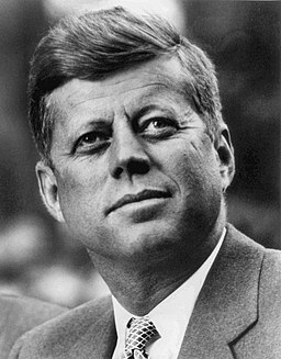 256px John F. Kennedy White House photo portrait looking up