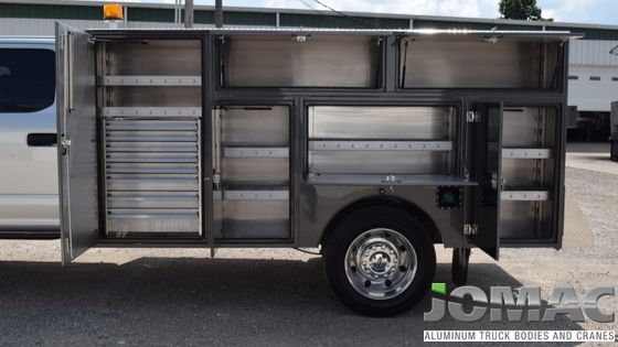 Utility Truck Body Cabinets Open